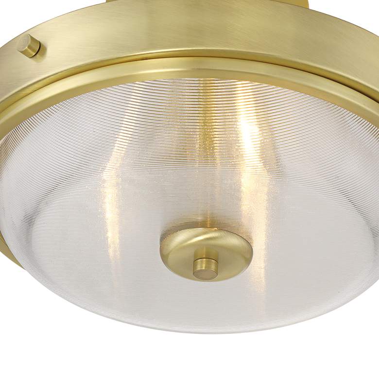 Image 4 Regency Hill Carmine 13" Wide Brass and Glass Ceiling Light more views