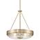 Regency Hill Carmine 16 3/4" Wide Brass and Glass Bowl Pendant Light