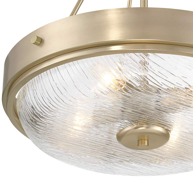 Image 3 Regency Hill Carmine 16 3/4" Wide Brass and Glass Bowl Pendant Light more views