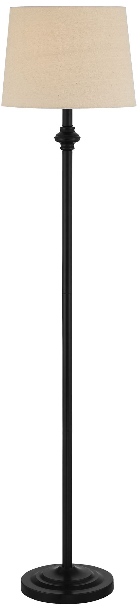 Image 3 Regency Hill Carter Black and Cream 3-Piece Floor and Table Lamp Set more views