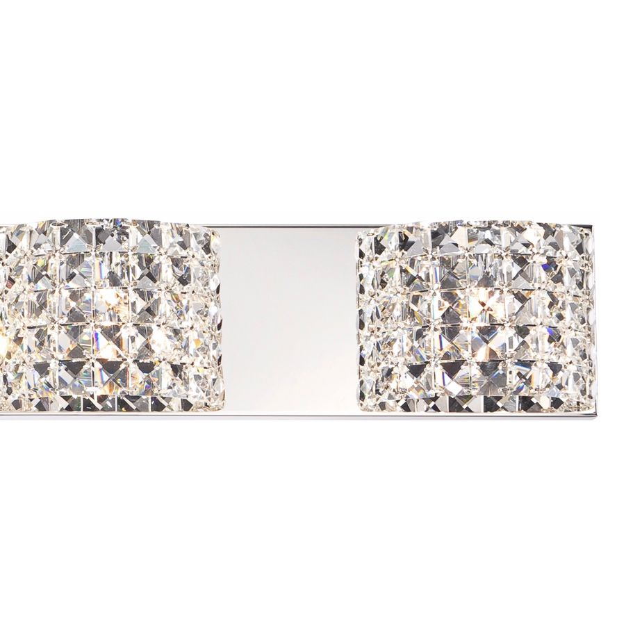 Image 3 Regency Hill Cesenna 35 1/2" Crystal 4-Light LED Bath Fixture more views