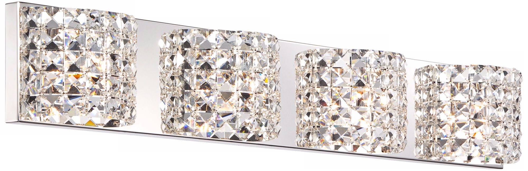 Image 5 Regency Hill Cesenna 35 1/2" Crystal 4-Light LED Bath Fixture more views