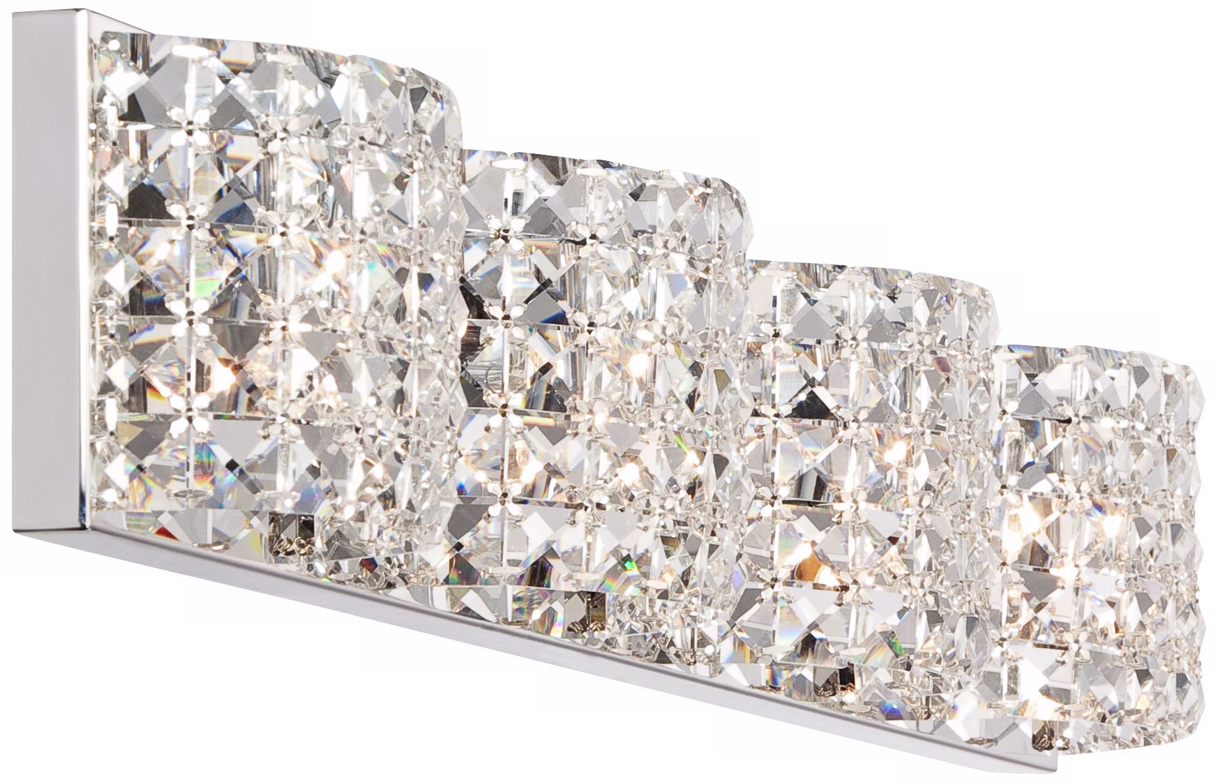 Image 6 Regency Hill Cesenna 35 1/2" Crystal 4-Light LED Bath Fixture more views