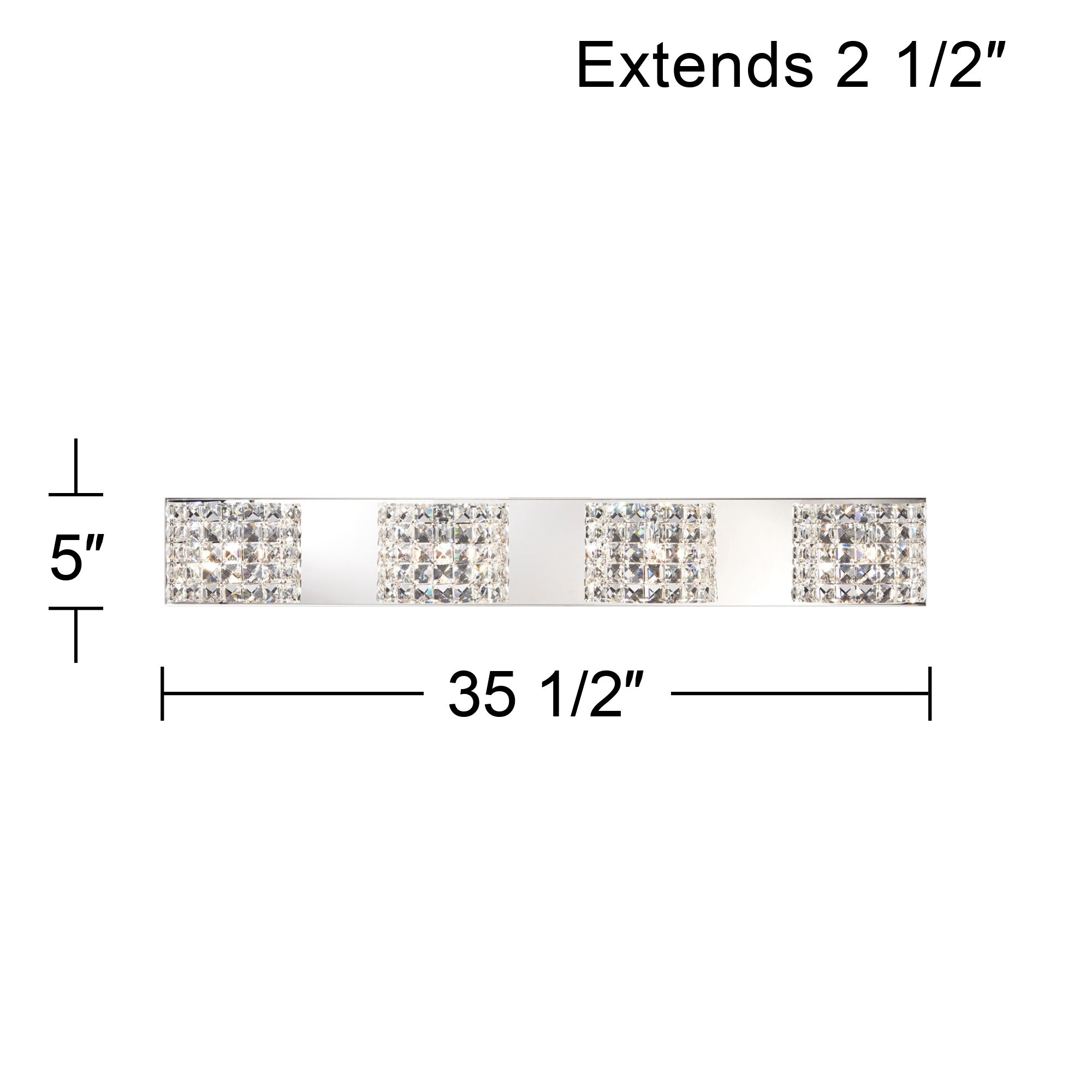 Image 7 Regency Hill Cesenna 35 1/2" Crystal 4-Light LED Bath Fixture more views