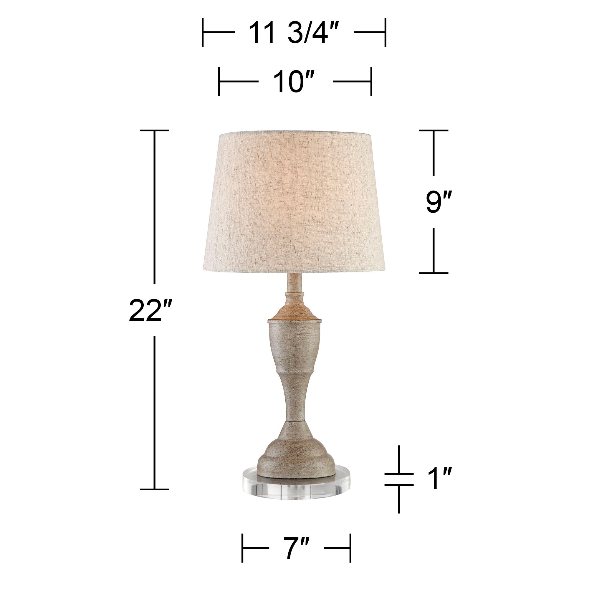 Image 5 Regency Hill Claude 22" High Beige Accent Lamps with Acrylic Risers more views
