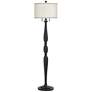 2_Regency Hill Clemet 66" Black Textured Finish Traditional Floor Lamp