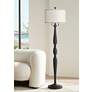 1_Regency Hill Clemet 66" Black Textured Finish Traditional Floor Lamp