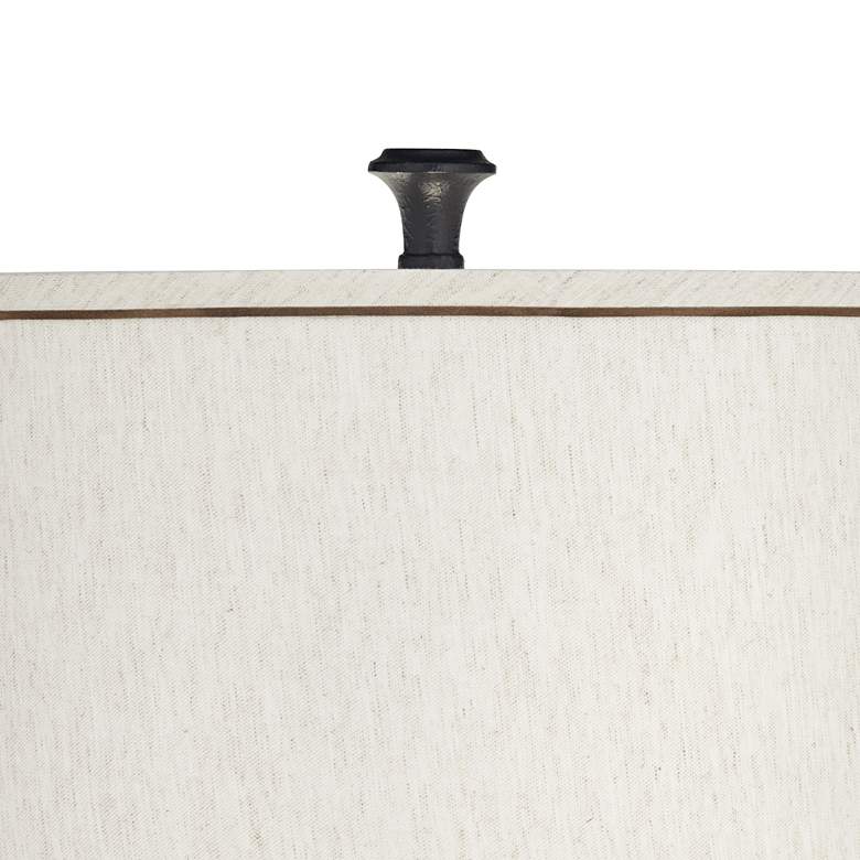 Image 3 Regency Hill Clemet 66" Black Textured Finish Traditional Floor Lamp more views