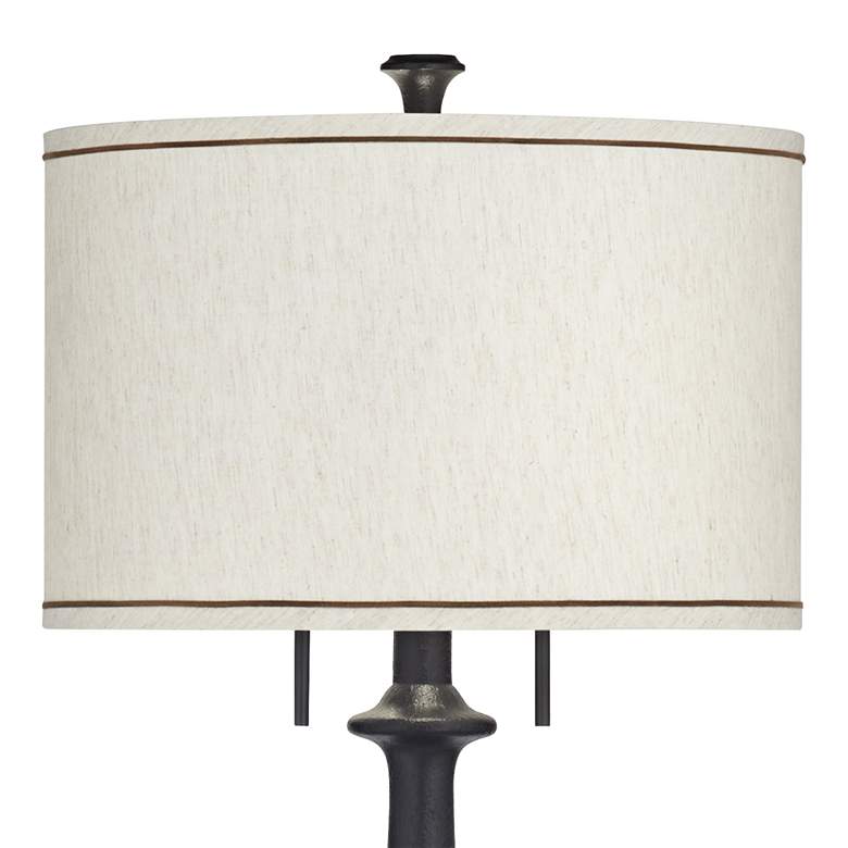 Image 4 Regency Hill Clemet 66" Black Textured Finish Traditional Floor Lamp more views