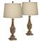Regency Hill Collier 27 1/4" Bronze Aged Patina Table Lamp Set of 2