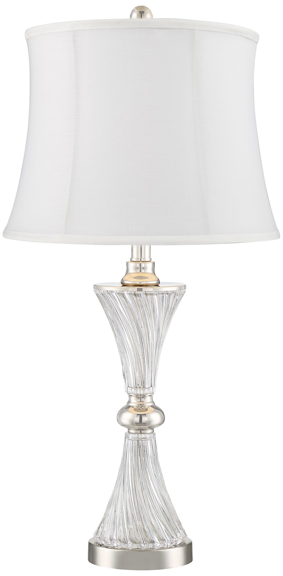 Image 6 Regency Hill Copeland Chrome and Glass White Shade USB Table Lamps Set of 2 more views