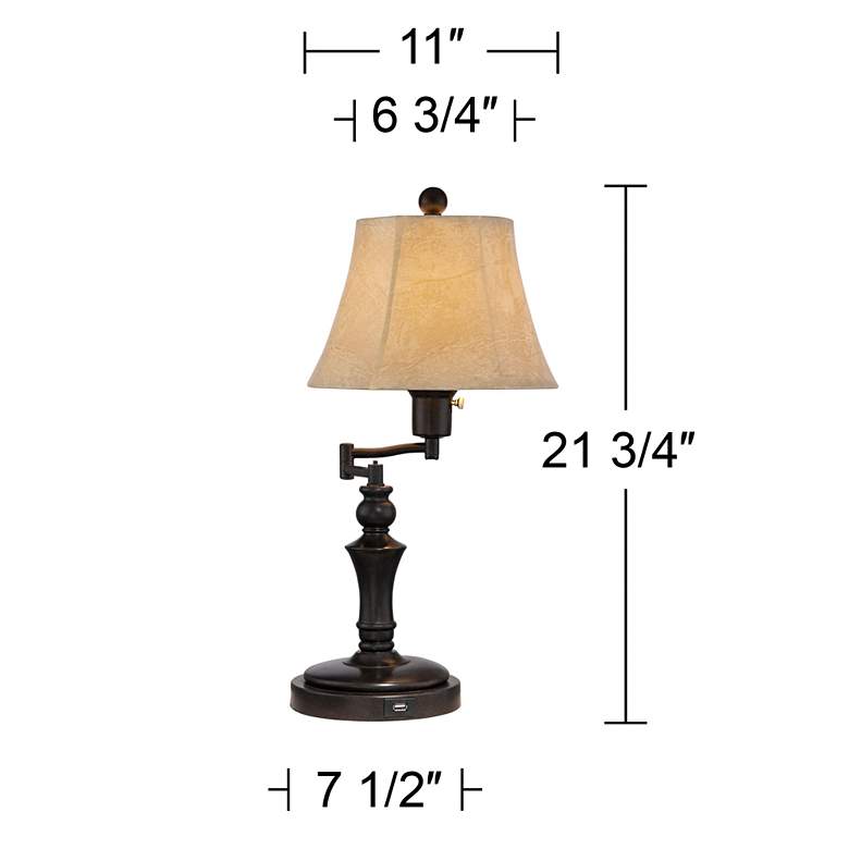 Image 7 Regency Hill Corey 21 3/4 inch High Swing Arm USB Lamps Set of 2 more views