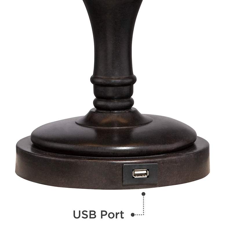 Image 5 Regency Hill Corey 21 3/4" Traditional Bronze Swing Arm USB Table Lamp more views