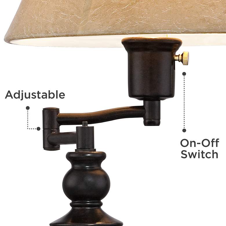 Image 6 Regency Hill Corey 21 3/4 inch Traditional Bronze Swing Arm USB Table Lamp more views