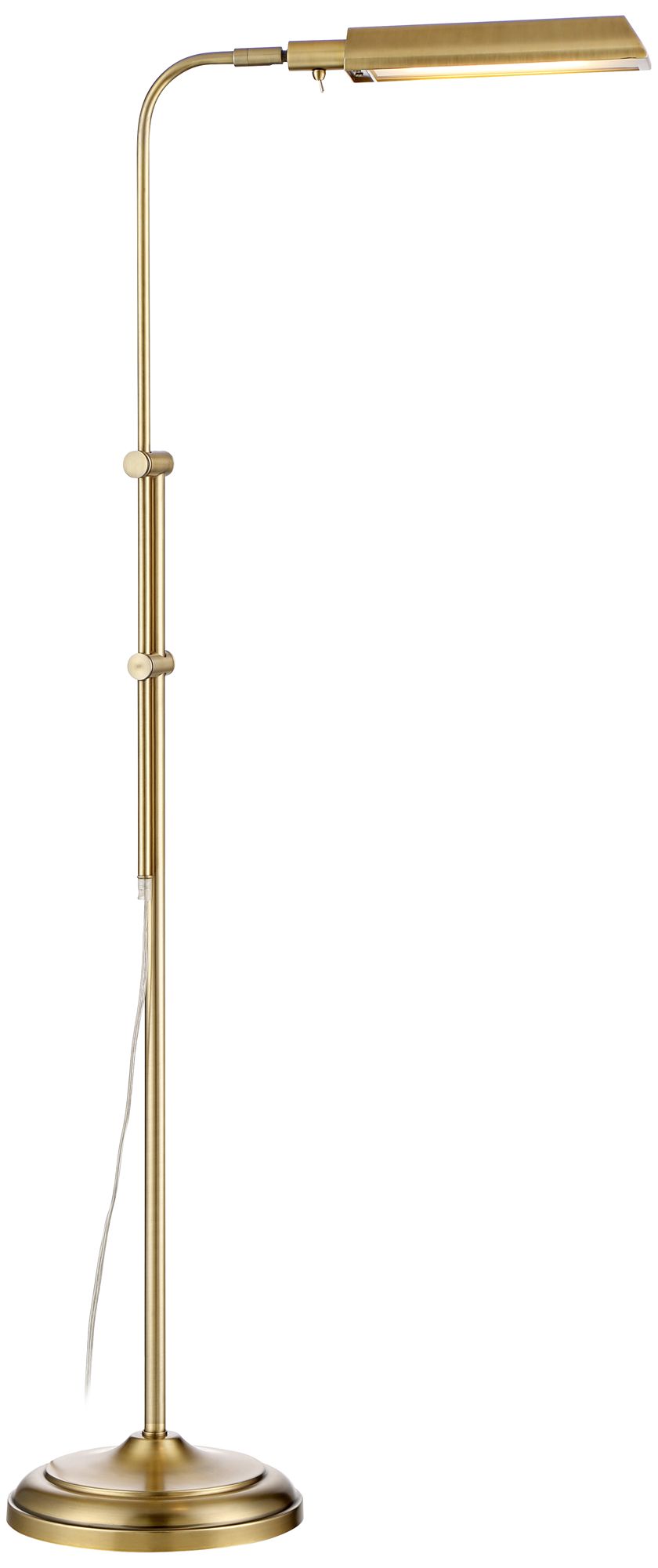 Image 3 Regency Hill Culver Adjustable Height Aged Brass Pharmacy LED Floor Lamp