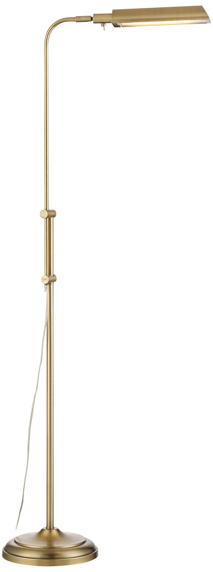 Image 6 Regency Hill Culver Adjustable Height Aged Brass Pharmacy LED Floor Lamp more views