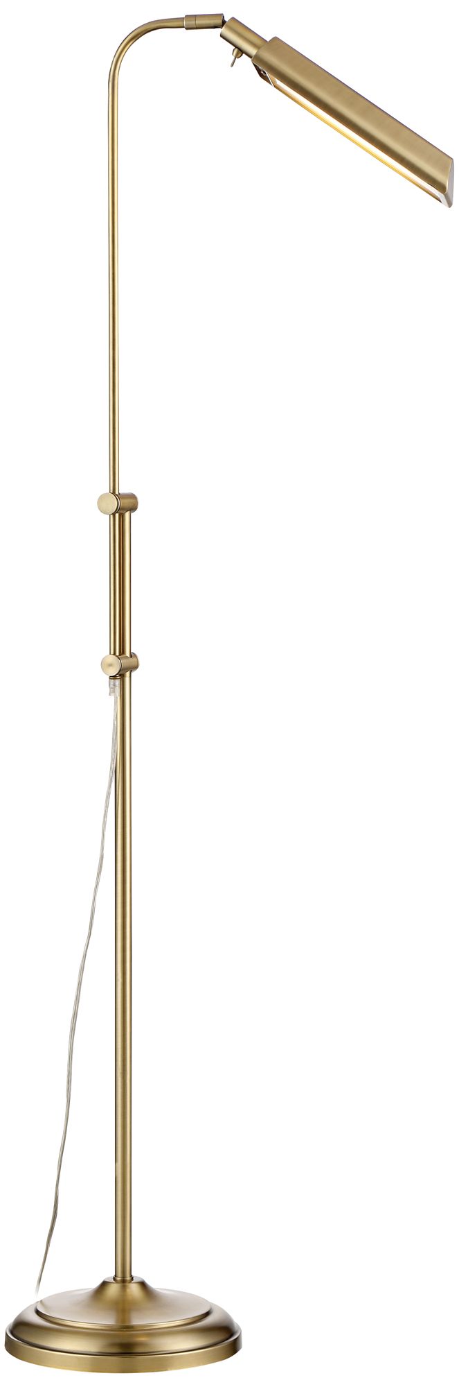 Image 7 Regency Hill Culver Adjustable Height Aged Brass Pharmacy LED Floor Lamp more views