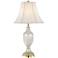 Regency Hill Cut Glass Brass Finish Urn Table Lamp with Table Top Dimmer