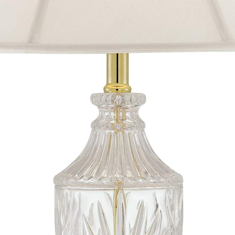 Image 3 Regency Hill Cut Glass Brass Finish Urn Table Lamp with Table Top Dimmer more views