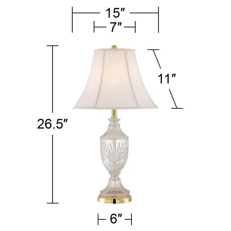 Image 7 Regency Hill Cut Glass Brass Finish Urn Table Lamp with Table Top Dimmer more views