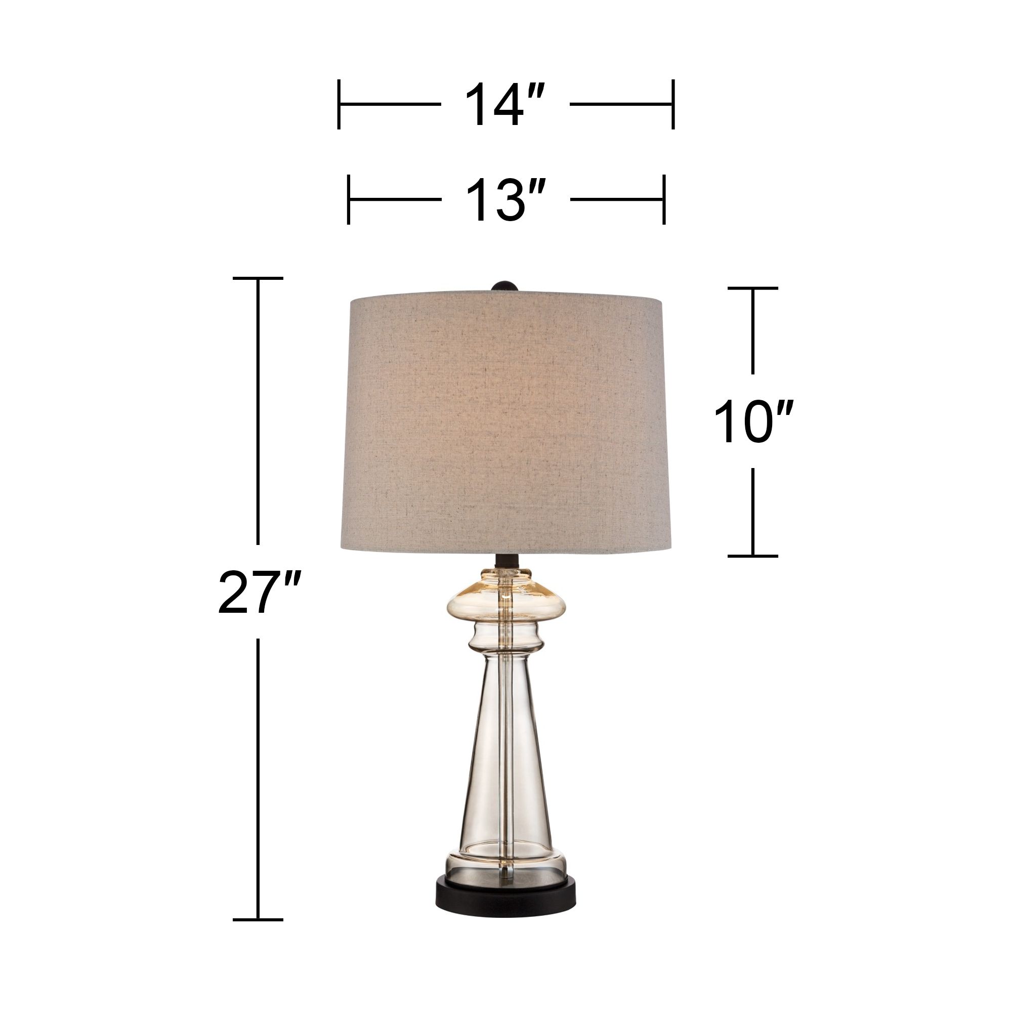 Image 7 Regency Hill Dalia 27" High Luxe Champagne Glass Table Lamp more views