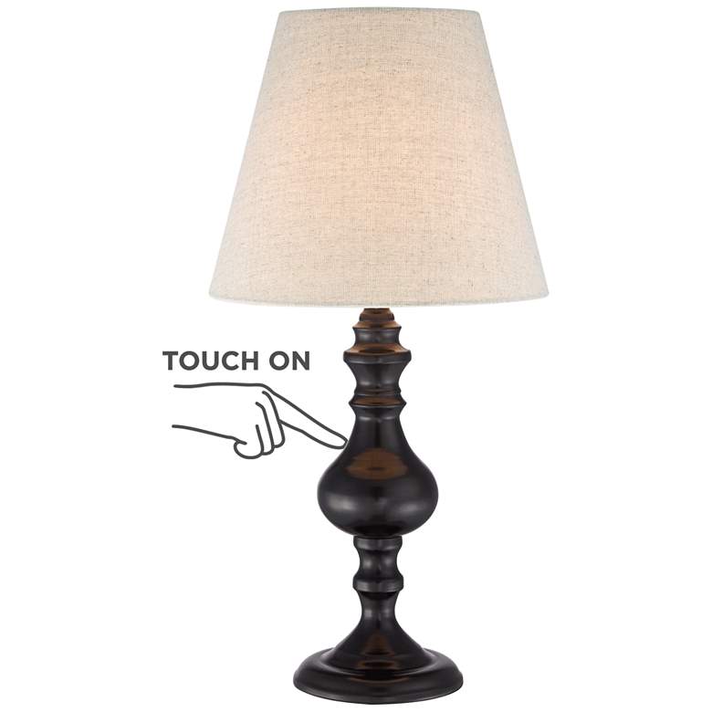 Image 2 Regency Hill Dark Bronze 18 1/2 inch High Touch On-Off Accent Table Lamp