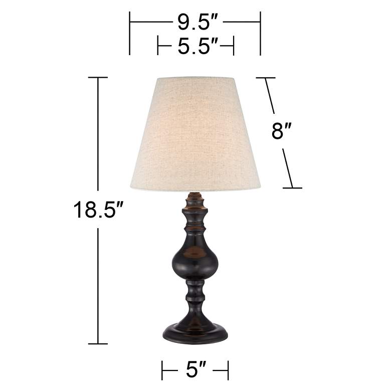 Image 6 Regency Hill Dark Bronze 18 1/2" High Touch On-Off Accent Table Lamp more views