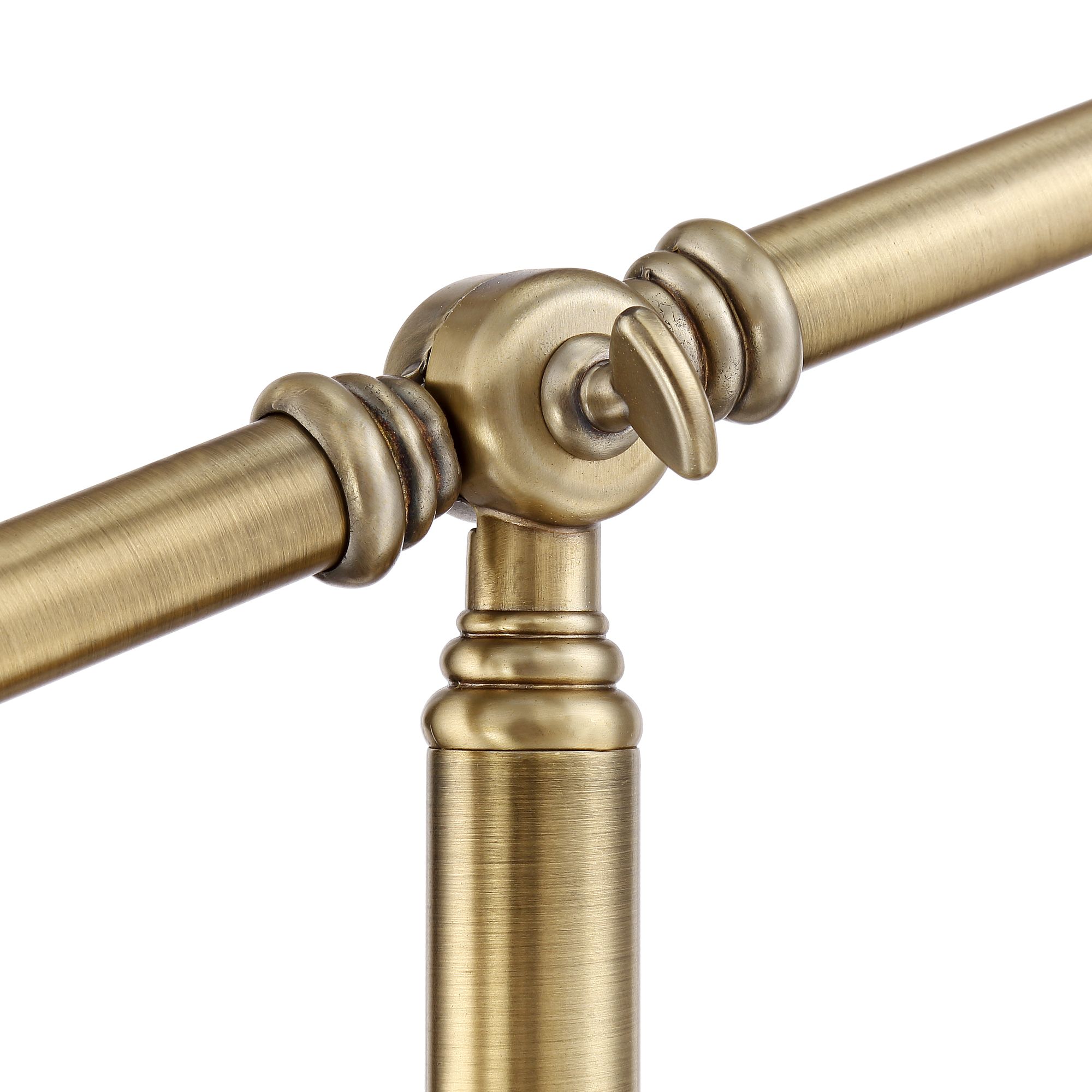 Image 4 Regency Hill Dawson Adjustable Height Brass Pharmacy Floor Lamps Set of 2 more views
