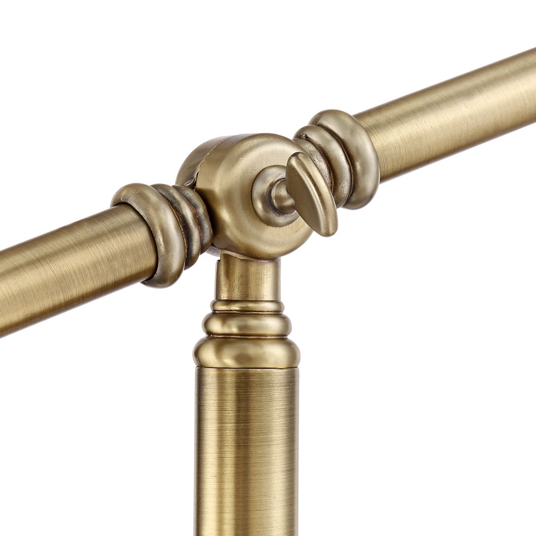 Image 5 Regency Hill Dawson Antique Brass Adjustable Boom Arm Pharmacy Floor Lamp more views