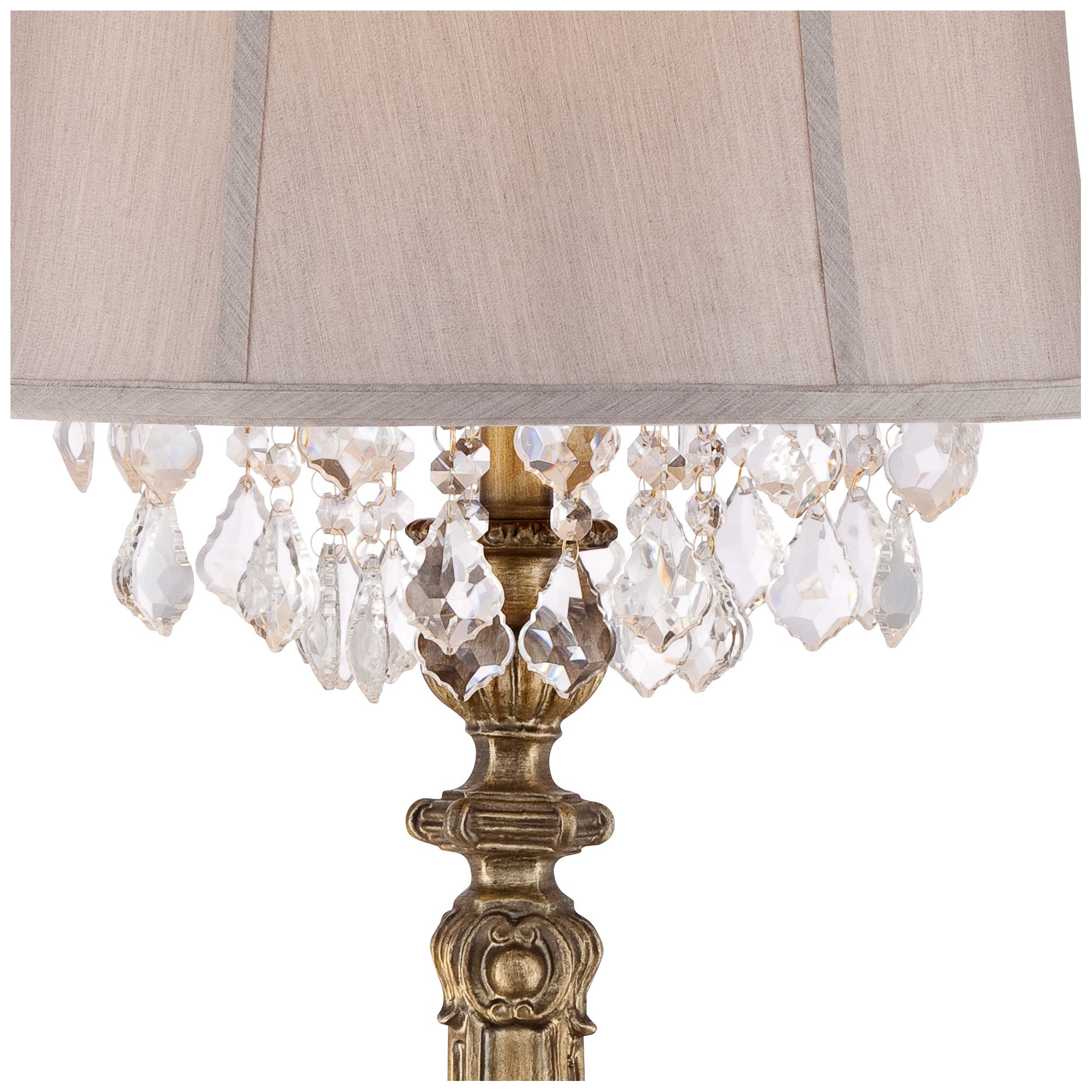 Image 4 Regency Hill Dubois Antique Gold and Crystal Console Table Lamps Set of 2 more views