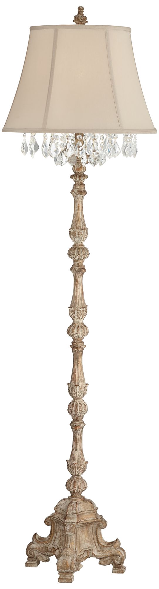 Regency Hill Duval 63 1/2" French Crystal Candlestick Floor Lamp