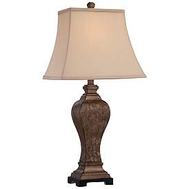 Image2 of Regency Hill Edgar 29" High Bronze Table Lamp with USB Cord Dimmer