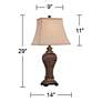 Regency Hill Edgar 29" High Bronze Table Lamp with USB Cord Dimmer