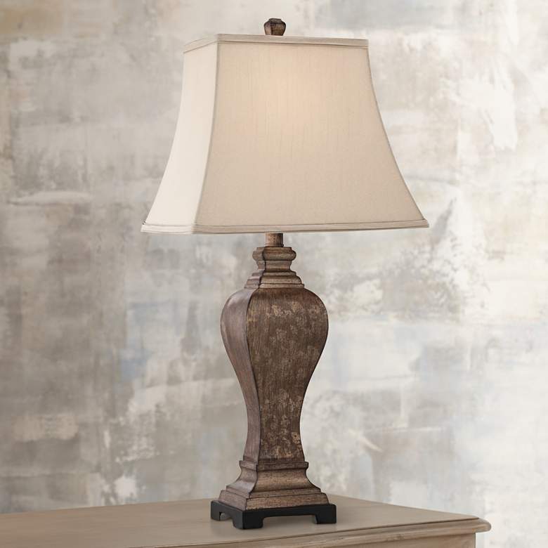 Image 1 Regency Hill Edgar 29 inch High Bronze Vase Table Lamp with Dimmer