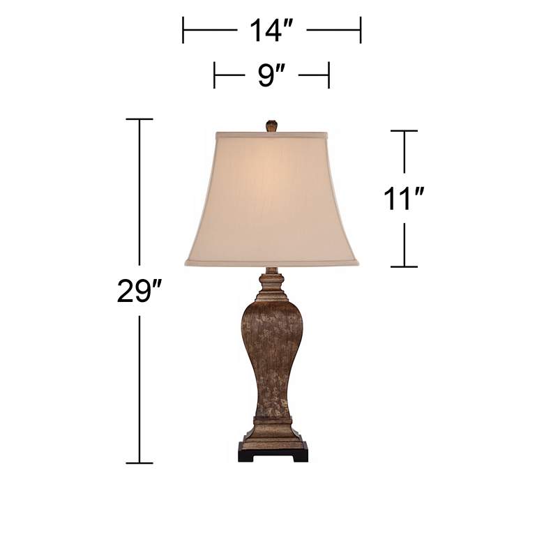Image 5 Regency Hill Edgar 29 inch High Bronze Vase Table Lamp with Dimmer more views