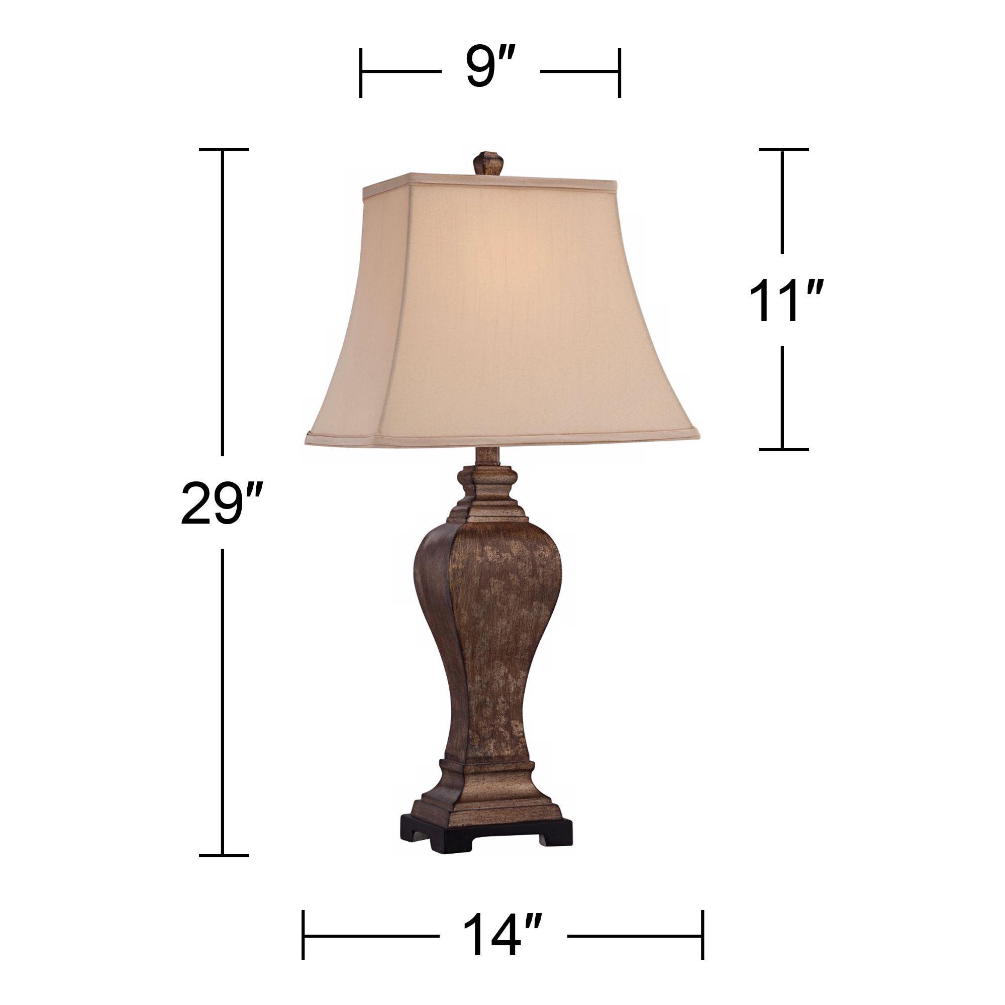 Regency Hill Edgar 29" High Traditional Bronze Table Lamp