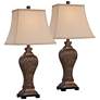 Regency Hill Edgar 29" High Traditional Bronze Table Lamps Set of 2