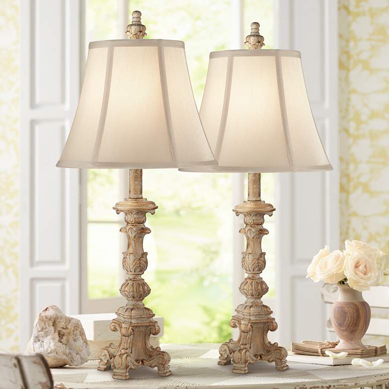 Image 1 Regency Hill Elize 26 1/2" Traditional Candlestick Lamps Set of 2