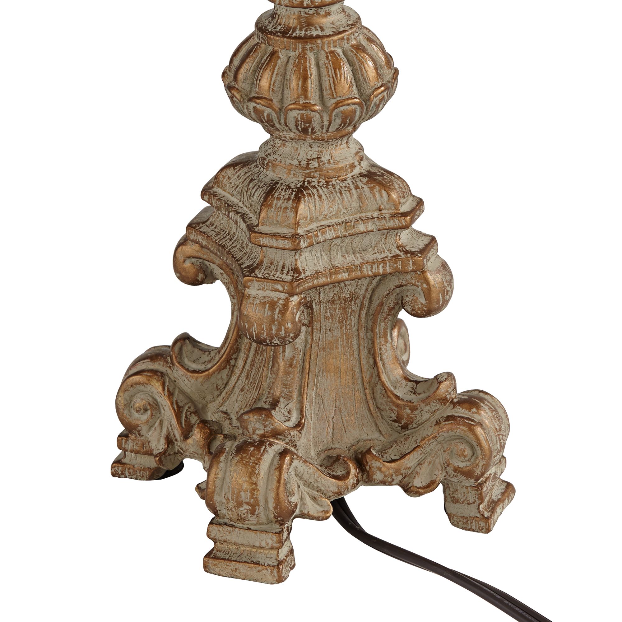 Watch A Video About the Elize Whitewash Traditional Candlestick Lamps Set of 2