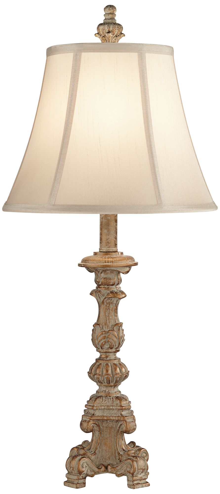 Watch A Video About the Elize Whitewash Traditional Candlestick Lamps Set of 2