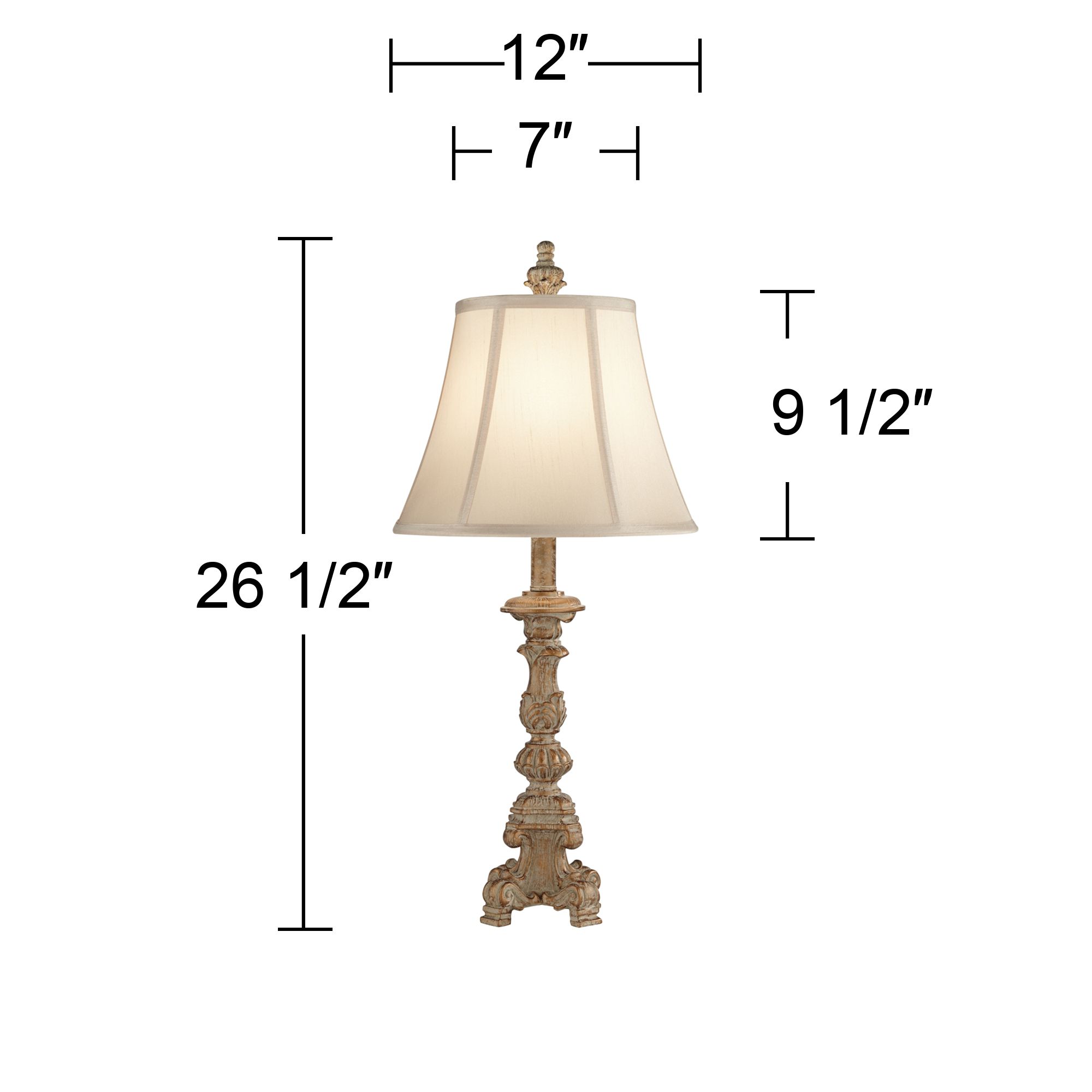 Watch A Video About the Elize Whitewash Traditional Candlestick Lamps Set of 2