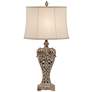 3_Regency Hill Elle 33" Carved Antique Gold Classic Scroll Table Lamp