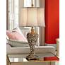 2_Regency Hill Elle 33" Carved Antique Gold Classic Scroll Table Lamp