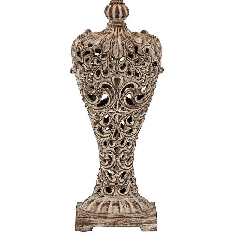 Image 6 Regency Hill Elle 33" Carved Antique Gold Classic Scroll Table Lamp more views