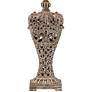 6_Regency Hill Elle 33" Carved Antique Gold Classic Scroll Table Lamp more views