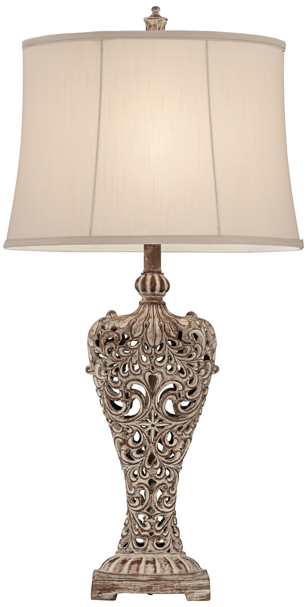 Regency Hill Elle 33" Carved Antique Gold Classic Scroll Table Lamp in scene