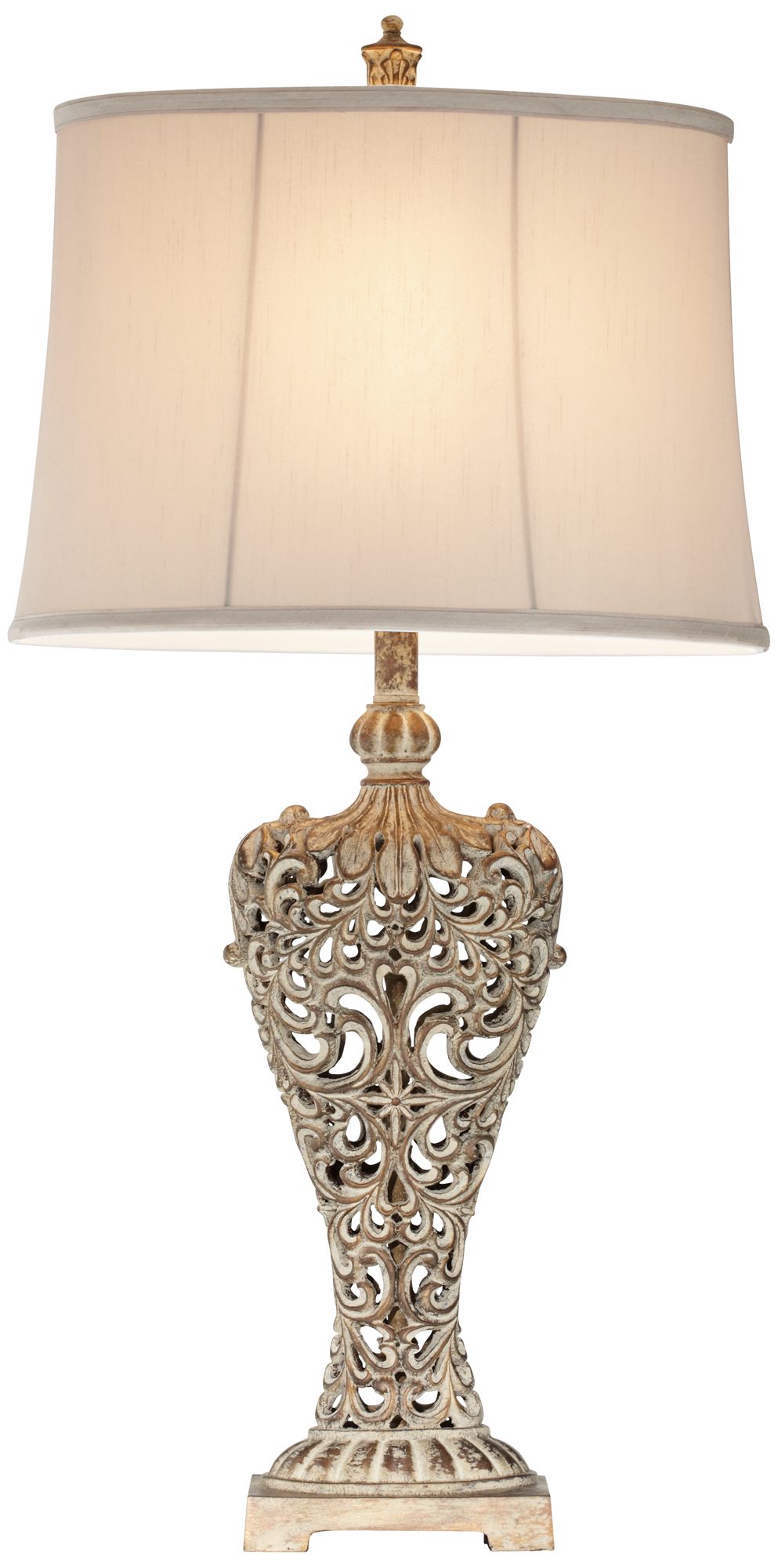 Regency Hill Elle 33" Carved Antique Gold Classic Scroll Table Lamp in scene