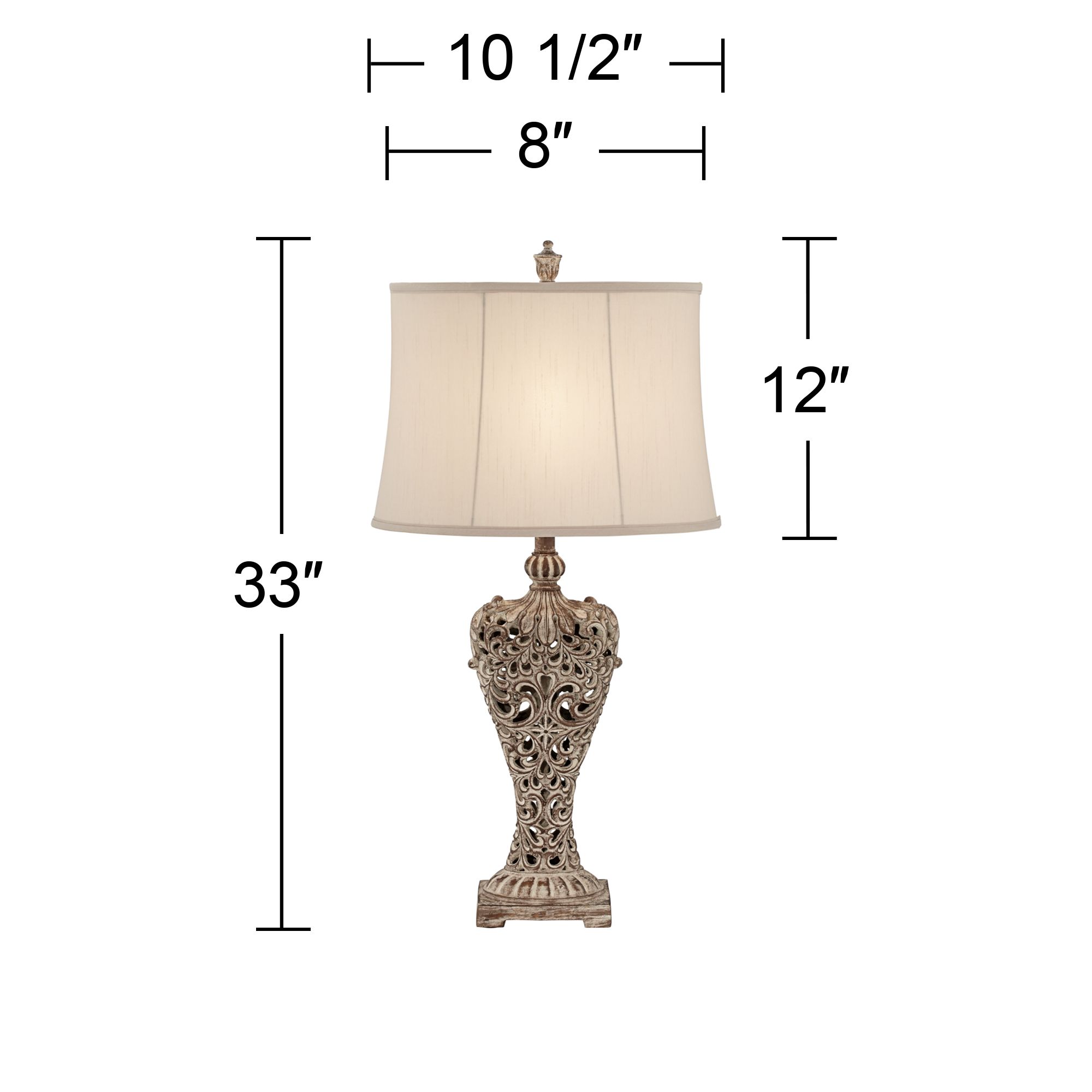 Regency Hill Elle 33" Carved Antique Gold Classic Scroll Table Lamp in scene