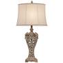 Regency Hill Elle Carved Antique Gold Classic Scroll Table Lamp in scene