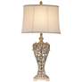 Regency Hill Elle Carved Antique Gold Classic Scroll Table Lamp in scene